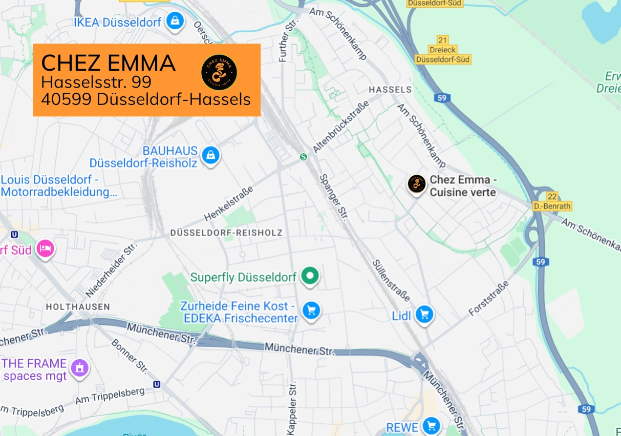 Anfahrt Chez Emma Bistro in Düsseldorf Hassels